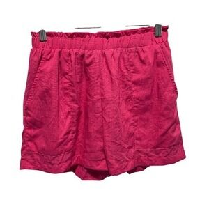 Lulus‎ Hot Pink Shimmer High-Rise Elastic Waist Flowy Lounge Shorts Small Lined